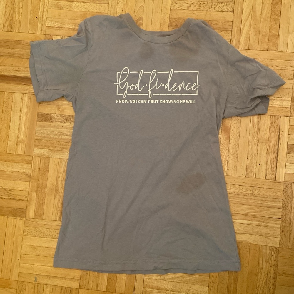 Bella Canvas Light Blue T-Shirt with White Graphic